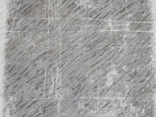The surface is old and worn. There are deep scratches and dents. Painted in light gray.
