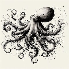 Ink Splash Octopus An octopus formed from dynamic ink splashes a