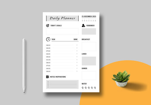 Daily Planner Template Layout