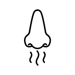 Nose and smell sense icon  color editable