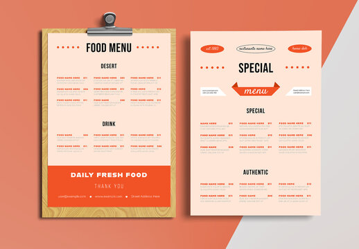Food Menu Layout