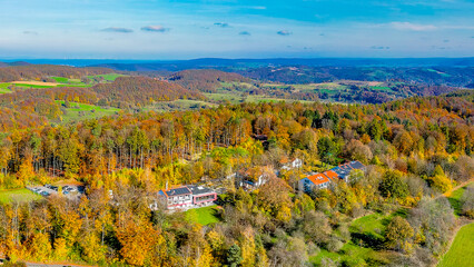 Seminarzentrum Rückersbach im Spessart aus der Luft fotografiert