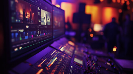 Fototapeta premium An interactive timeline showing the tools and features of video editing software for seamless post-production