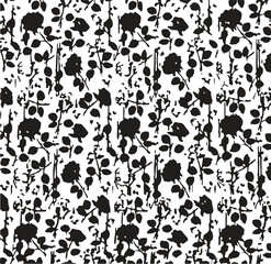 Fototapeta premium abstract, vector, monochrome, big flowers, all over textiles design, illustration digital image can be used for wrapping paper