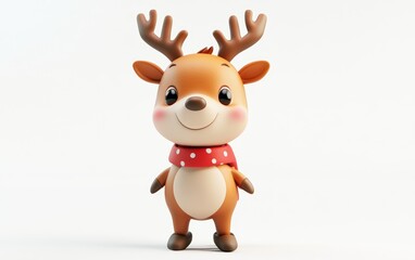 Obraz premium 3d christmas charachter on a clean white background 