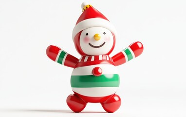 Fototapeta premium 3d christmas charachter on a clean white background