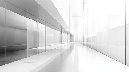 Fototapeta premium A close-up study of reflective transparent aluminum panels, showcasing their smooth white surface and highlighting their application in modern building facades