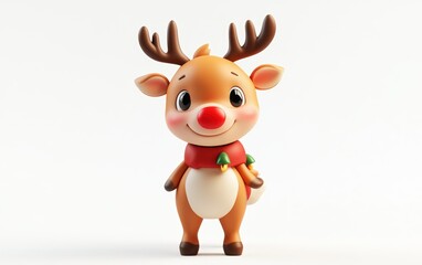 3d christmas charachter on a clean white background 