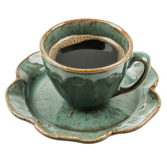Antique green coffee cup generated by AI