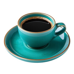 A simple turquoise blue coffee cup generated by AI