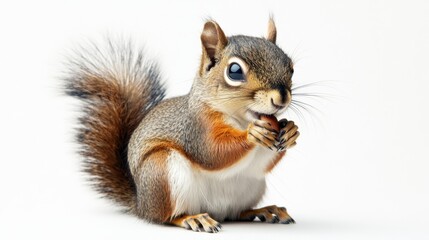 Playful Squirrel Eating a Nut