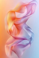 Obraz premium Gentle, fluid abstract shapes in pastel gradients, AI-generated for a soothing and relaxing visual, perfect for backgrounds, website banners, and design projects