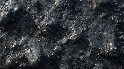 Fototapeta premium Riverbank Texture : River water. Get up close to the riverbank. The mud, pebbles, and tangled roots tell a story of erosion and life. The play of light and shadow adds depth. Use this texture 