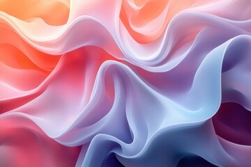 Obraz premium AI-generated fluid abstract shapes in soft pastel tones, ideal for creating calm and relaxing backgrounds, web banners, and design elements with a soothing aesthetic