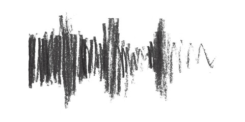 Colored lines, colored pencils, black pencils isolated on transparent background.