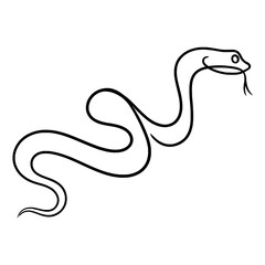 Fototapeta premium ble viper snake line drawing