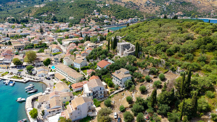 Kassiopi, Kerkyra, Greece. Aerial drone view.