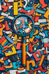 Obraz premium This dynamic book cover features a chaotic mix of colorful letters scattered across the page, intertwined with illustrations of puzzle pieces and whimsical characters enjoying word search challenges. 