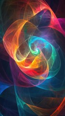 Obraz premium A vibrant explosion of abstract crystals in hues of blue, purple, and orange, creating a captivating visual spectacle.