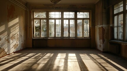 The Aesthetic Empty Room of Natural Shadows - a serene and artistic visual. The natural shadows create a calming and contemplative atmosphere.