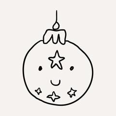Bauble, Christmas Decorations, Ornaments 3. Christmas hand drawn whimsical line art icons 2