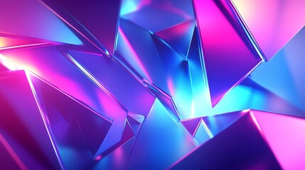 Obraz premium A futuristic digital background filled with softly glowing blue and purple lines intertwined with geometric shapes, creating a sense of innovation and progress