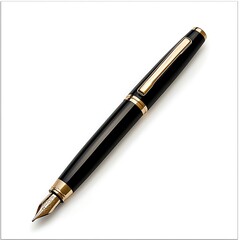 Naklejka premium Elegant Black Pen on White Background
