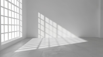 Obraz premium The Aesthetic Empty Room of Natural Shadows - a serene and artistic visual. The natural shadows create a calming and contemplative atmosphere.