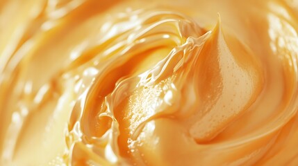 30. Close-up view of orange sherbet with a vibrant orange color and creamy texture