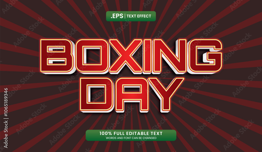 Canvas Prints design editable text effect, boxing day on brown striped background