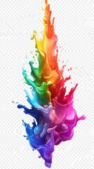Obraz premium Colorful abstract watercolor splashes blending vibrant hues of blue, purple, pink, and orange.
