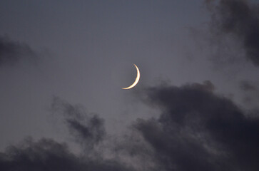 The Beauty of a Half Moon Nighttime Sky Photography