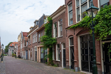Fototapeta premium A street in the old town of Alkmaar in the Netherlands