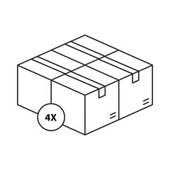 Quadruple Box Icon – Four Boxes, Representing Maximum Protection, Durability, and Safe Shipping