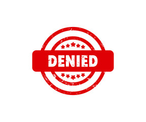 Denied Stamp icon. Denied round grunge sign illustration on transparent background PNG. 
