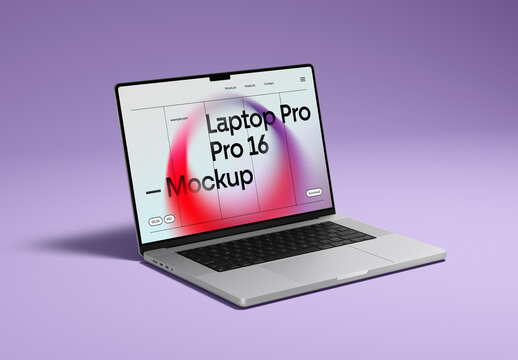 Laptop on the Floor Mockup