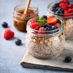 mixed berries overnight oats