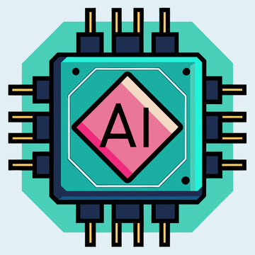 ai chip design turquoise pink