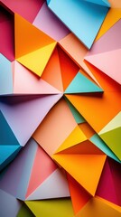 Obraz premium Vibrant geometric shapes in orange and blue create a dynamic abstract composition.