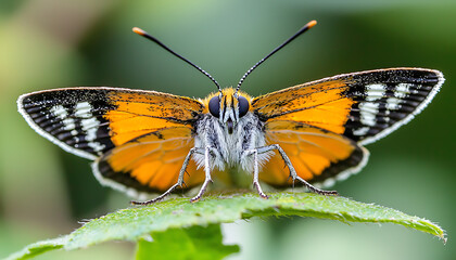 Obraz premium Explore the delicate beauty of butterfly antennae in a closeup macro shot amidst a vibrant wildlife background