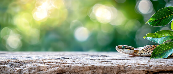 Obraz premium Explore the vibrant colors of snake scales in a nature-inspired macro shot amidst a serene background