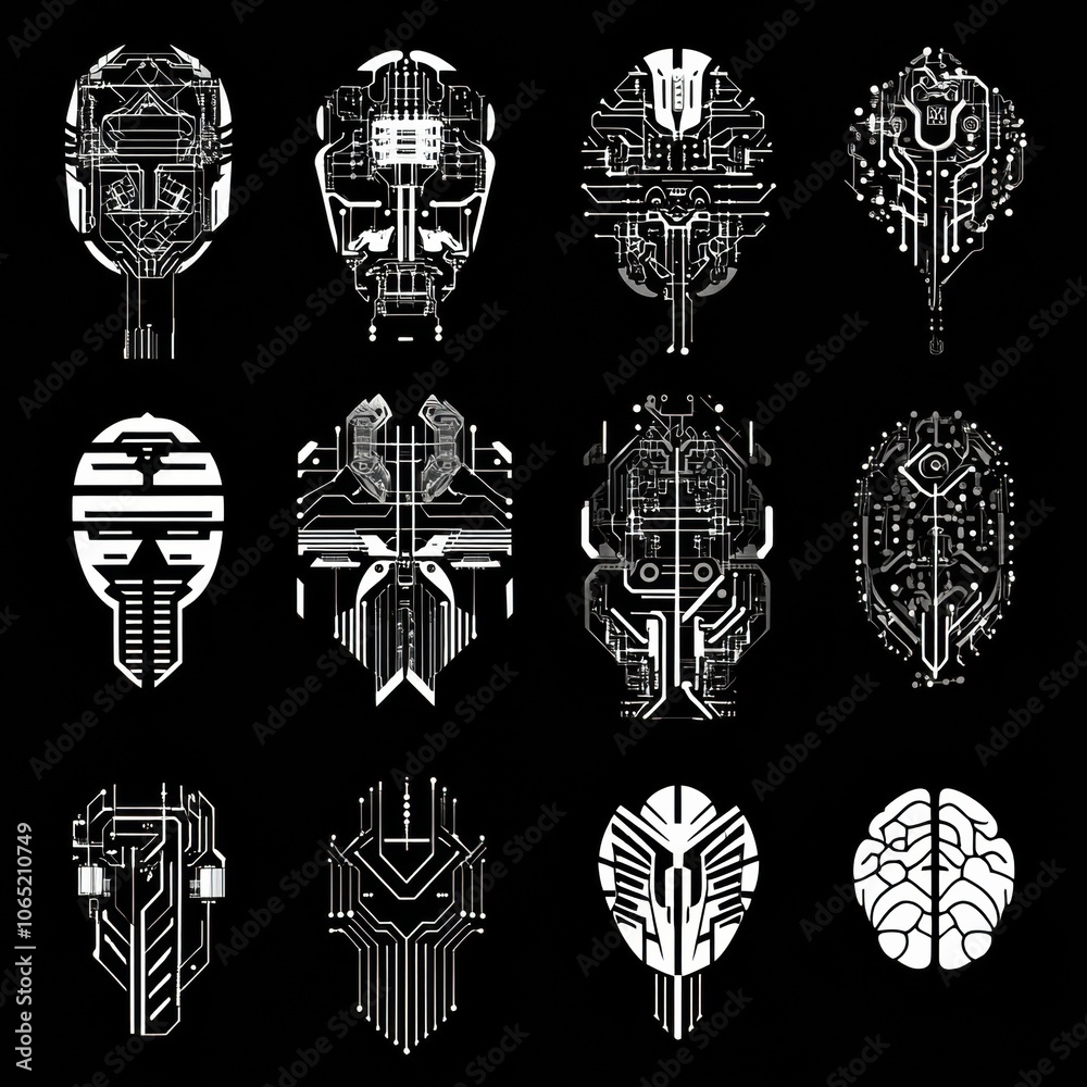 Poster futuristic technology concepts with circuit patterns