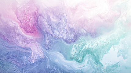 Fototapeta premium Gradient in soft pastel tones, blending pink, lavender, and mint green, with a gentle, abstract appearance