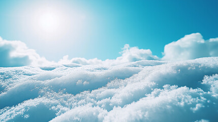 Snowdrift isolated. Snow landscape decoration, frozen hills. White snow covered hill with a few small snow piles. Empty snow banks field. background.