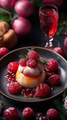 Elegant Food Presentation on a Dark Background