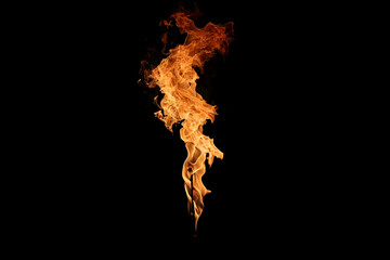 Flame on a black background, isolated, stock photo, stock photography -
