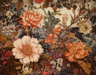 ロマンチックな花柄デザイン背景