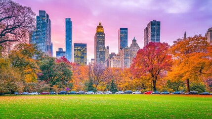 Autumn in the City: Vibrant Fall Colors and Skyline
