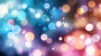 Obraz premium Bright and colorful bokeh lights create dreamy, festive atmosphere, perfect for celebrations and events. soft focus adds magical touch to any design