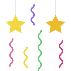 Decoration, garland, stars, party Icon